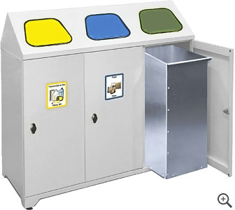 Pojemnik na odpady 3-komorowy z nalepkami